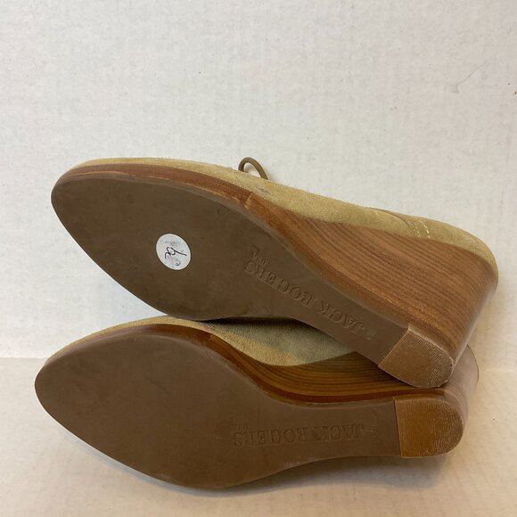 Jack Rogers Pima Ankle Boots Wedge Lace-Up 9 Khaki - Picture 10 of 11